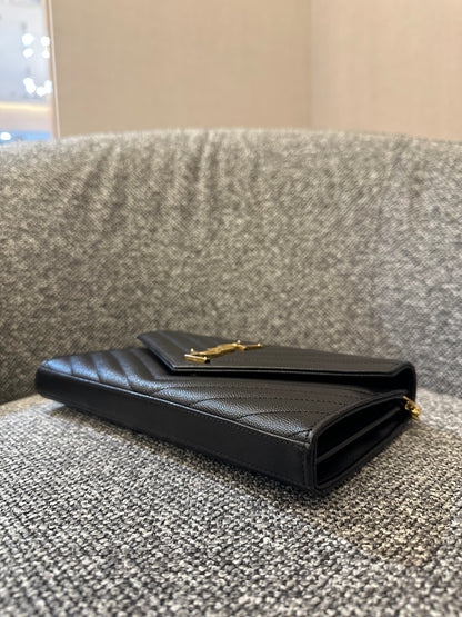 Yves Saint Laurent Cassandre Monogram in Caviar Leather