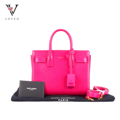 Yves Saint Laurent Nano Sac De Jour Tote Bag In Bright Pink