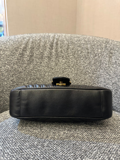 Gucci GG Marmont Shoulder Bag in Black Leather