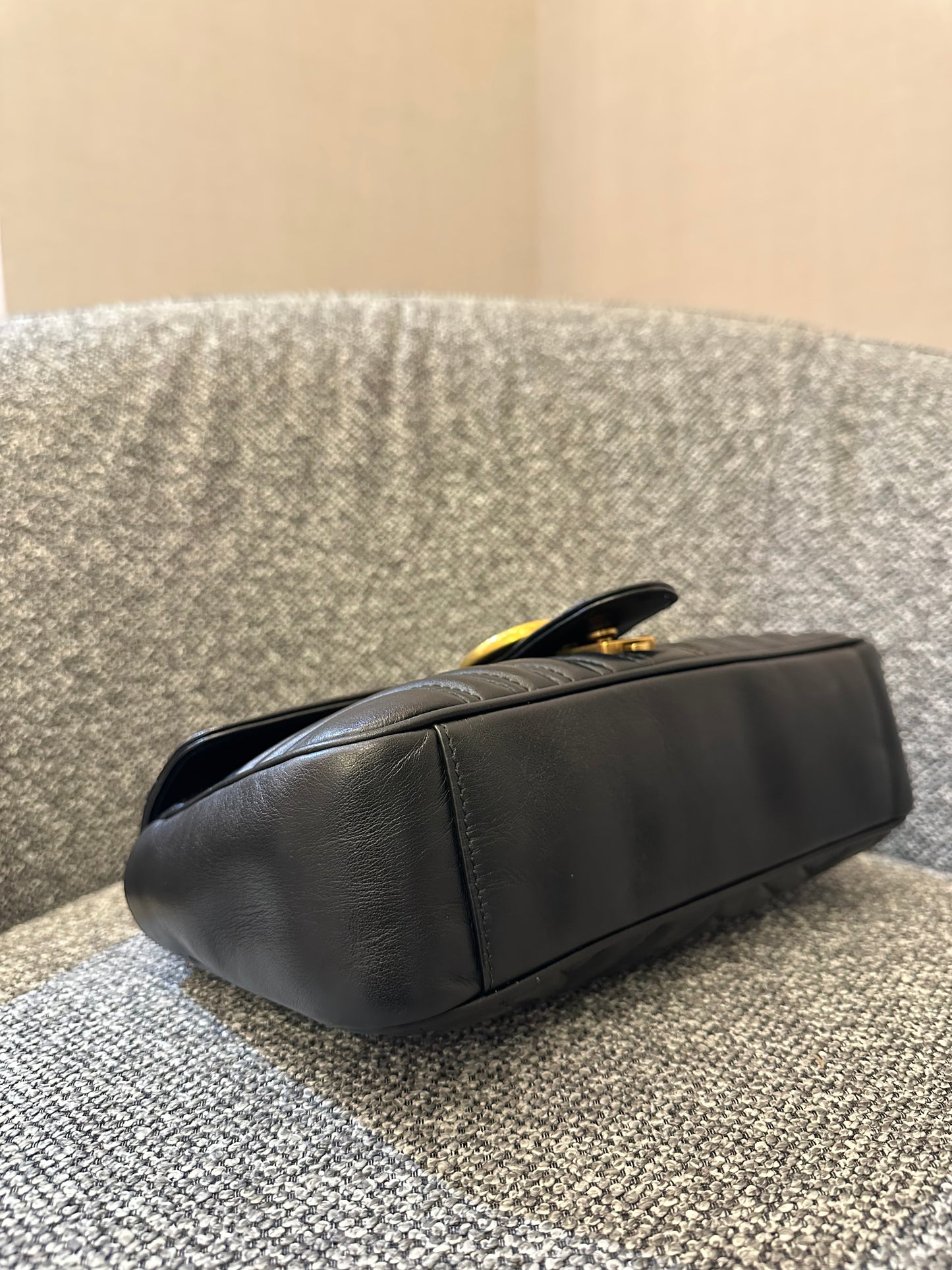 Gucci GG Marmont Shoulder Bag in Black Leather