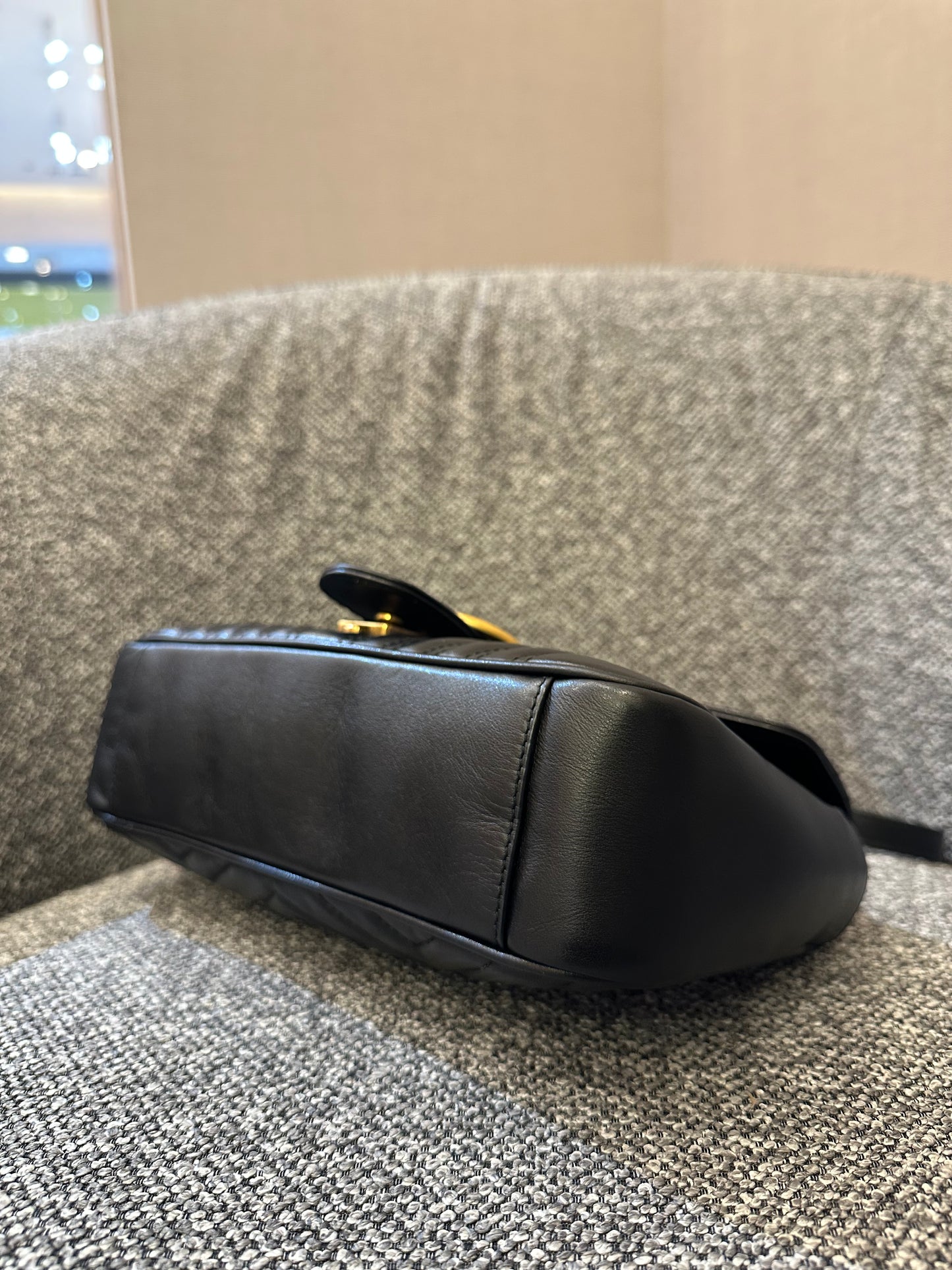 Gucci GG Marmont Shoulder Bag in Black Leather