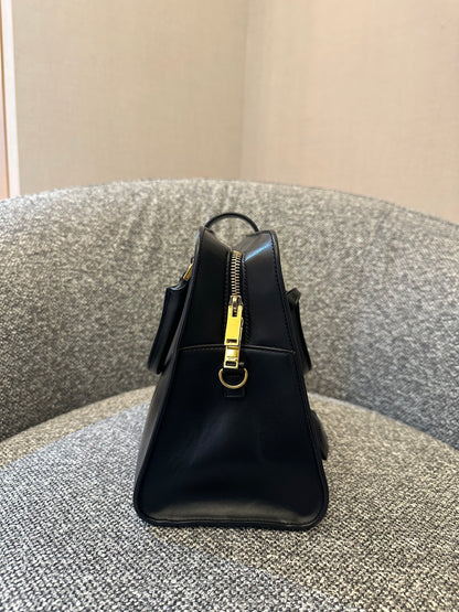 Yves Saint Laurent Baby Cabas Small Monogram in Black Calfskin Leather