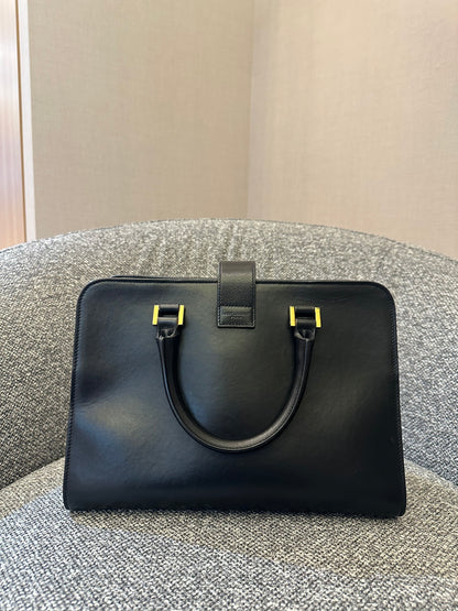 Yves Saint Laurent Baby Cabas Small Monogram in Black Calfskin Leather