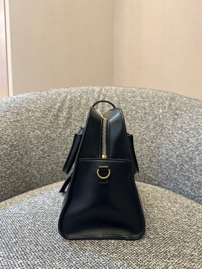 Yves Saint Laurent Baby Cabas Small Monogram in Black Calfskin Leather