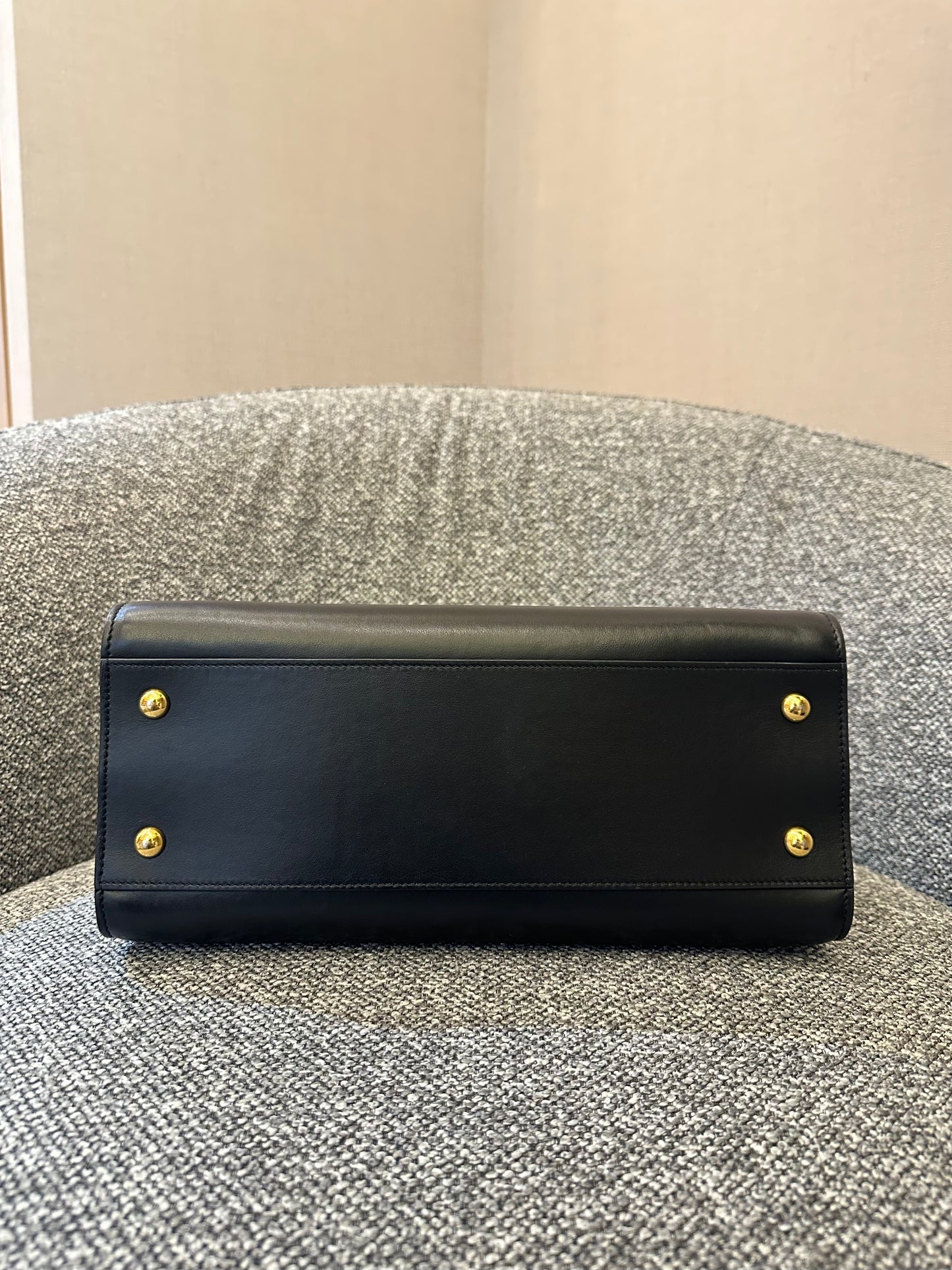 Yves Saint Laurent Baby Cabas Small Monogram in Black Calfskin Leather