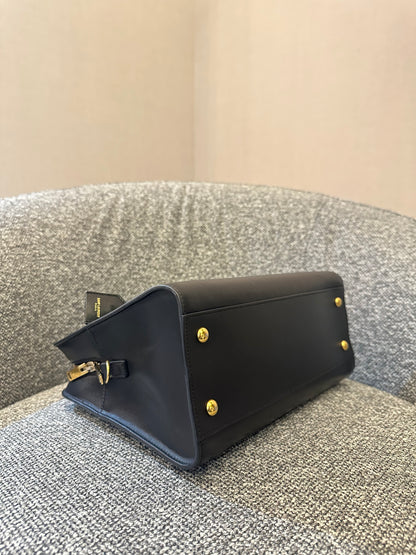 Yves Saint Laurent Baby Cabas Small Monogram in Black Calfskin Leather