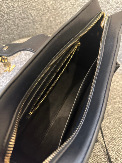 Yves Saint Laurent Baby Cabas Small Monogram in Black Calfskin Leather