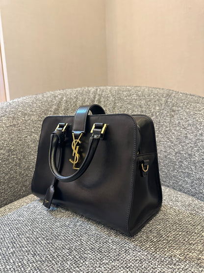 Yves Saint Laurent Baby Cabas Monogram in Black Calfskin Leather