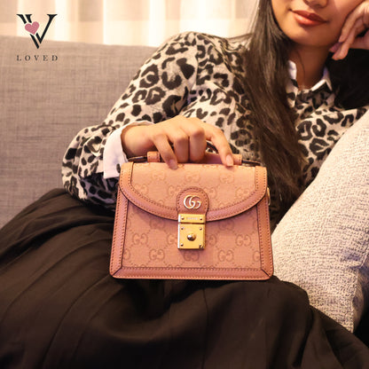 Pink GG Canvas Shoulder Bag