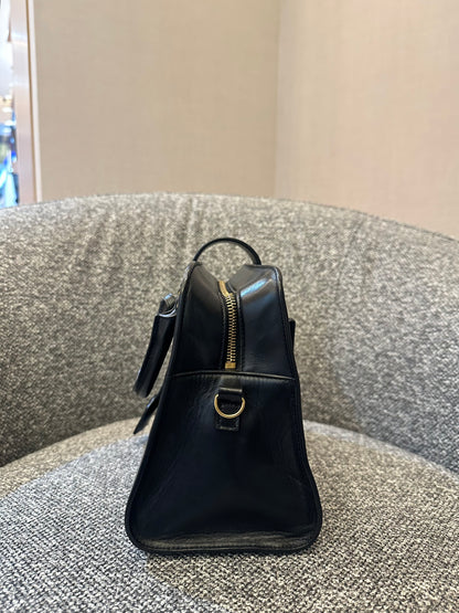 Yves Saint Laurent Baby Cabas Monogram in Black Calfskin Leather