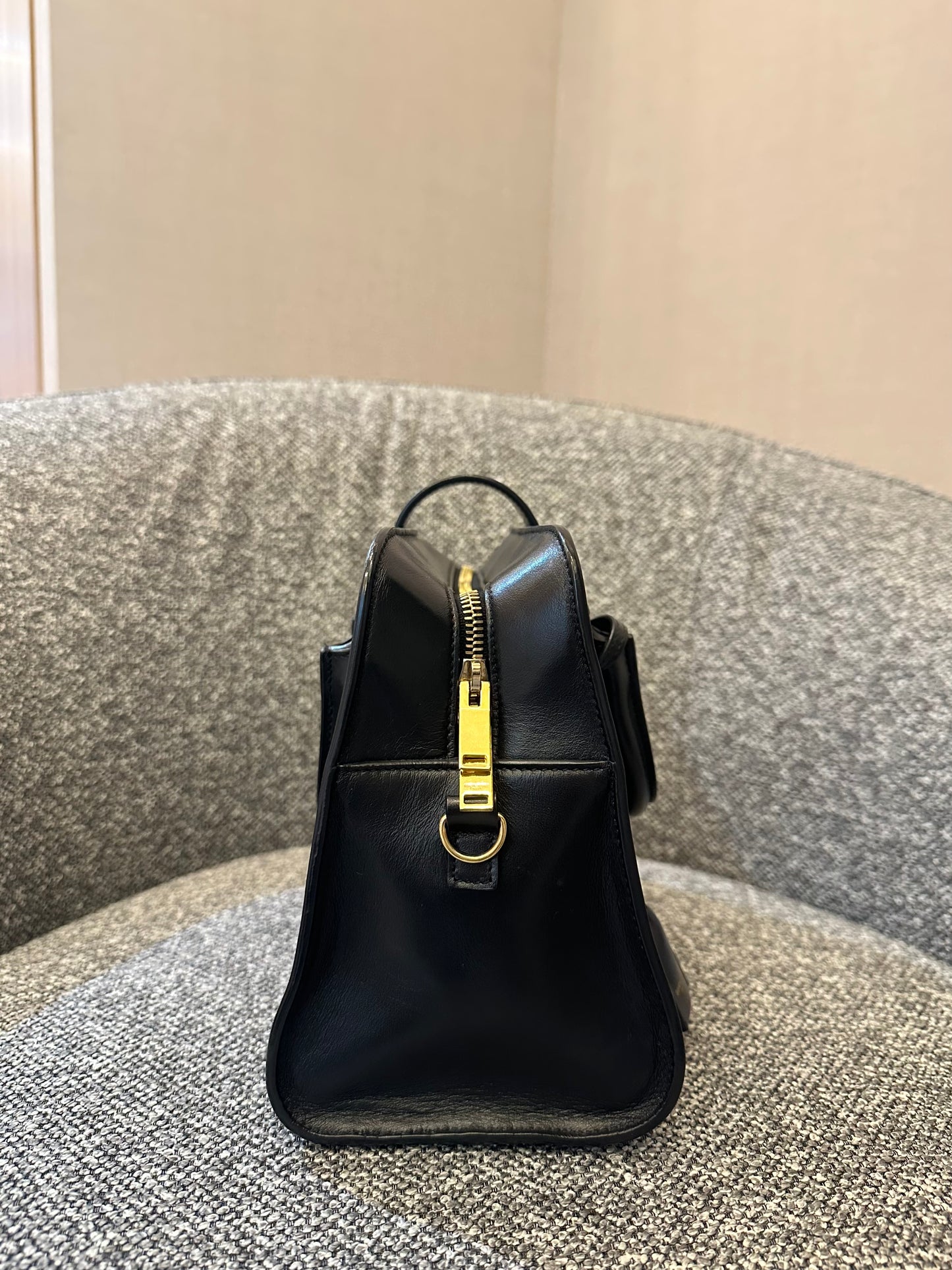 Yves Saint Laurent Baby Cabas Monogram in Black Calfskin Leather