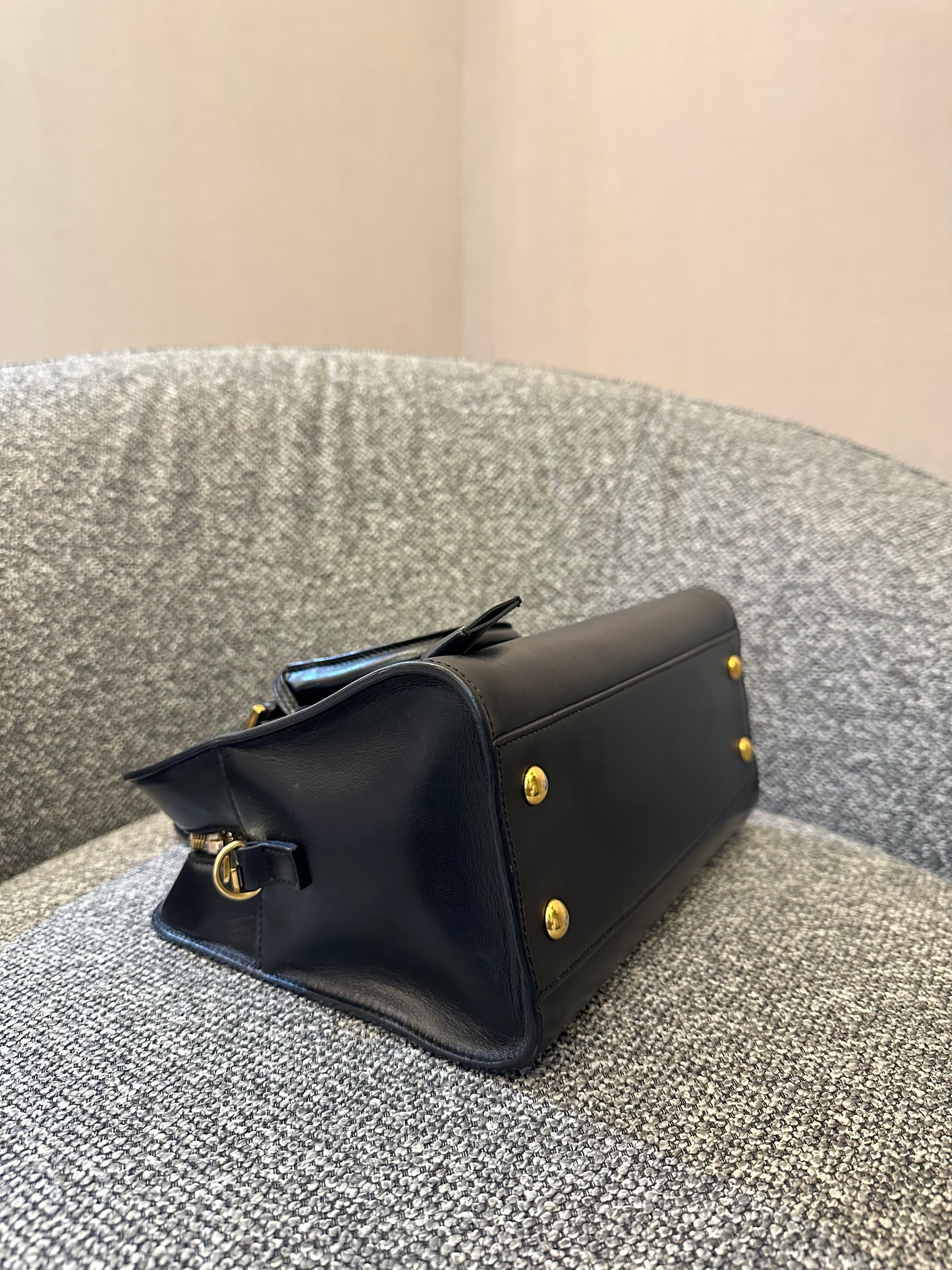 Yves Saint Laurent Baby Cabas Monogram in Black Calfskin Leather