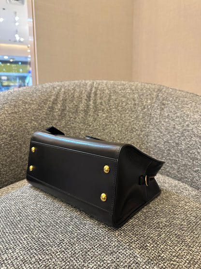 Yves Saint Laurent Baby Cabas Monogram in Black Calfskin Leather