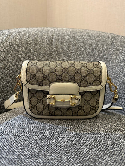 Gucci Horsebit 1955 Mini Crossbody Bag in White