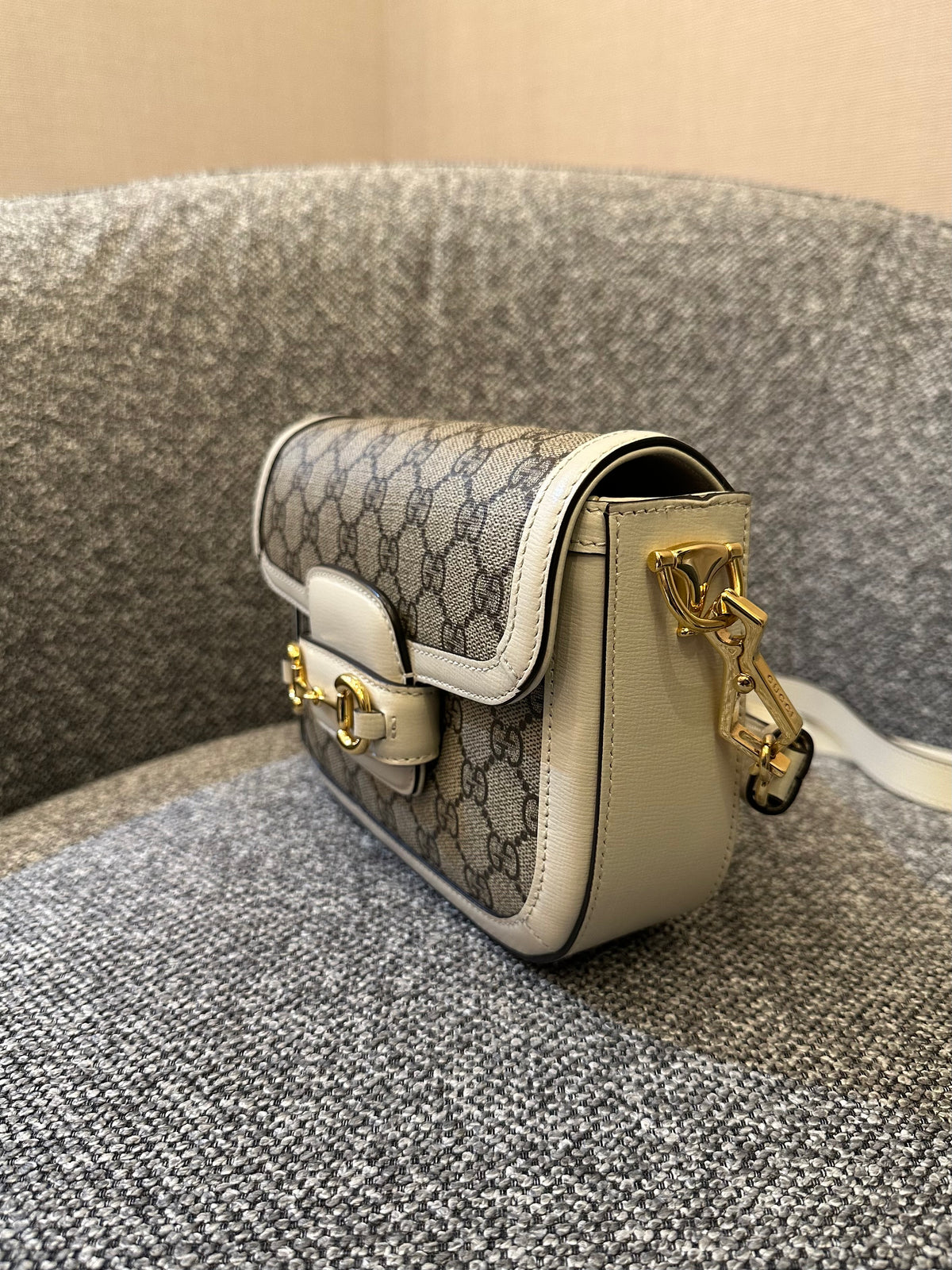 Gucci Horsebit 1955 Mini Crossbody Bag in White