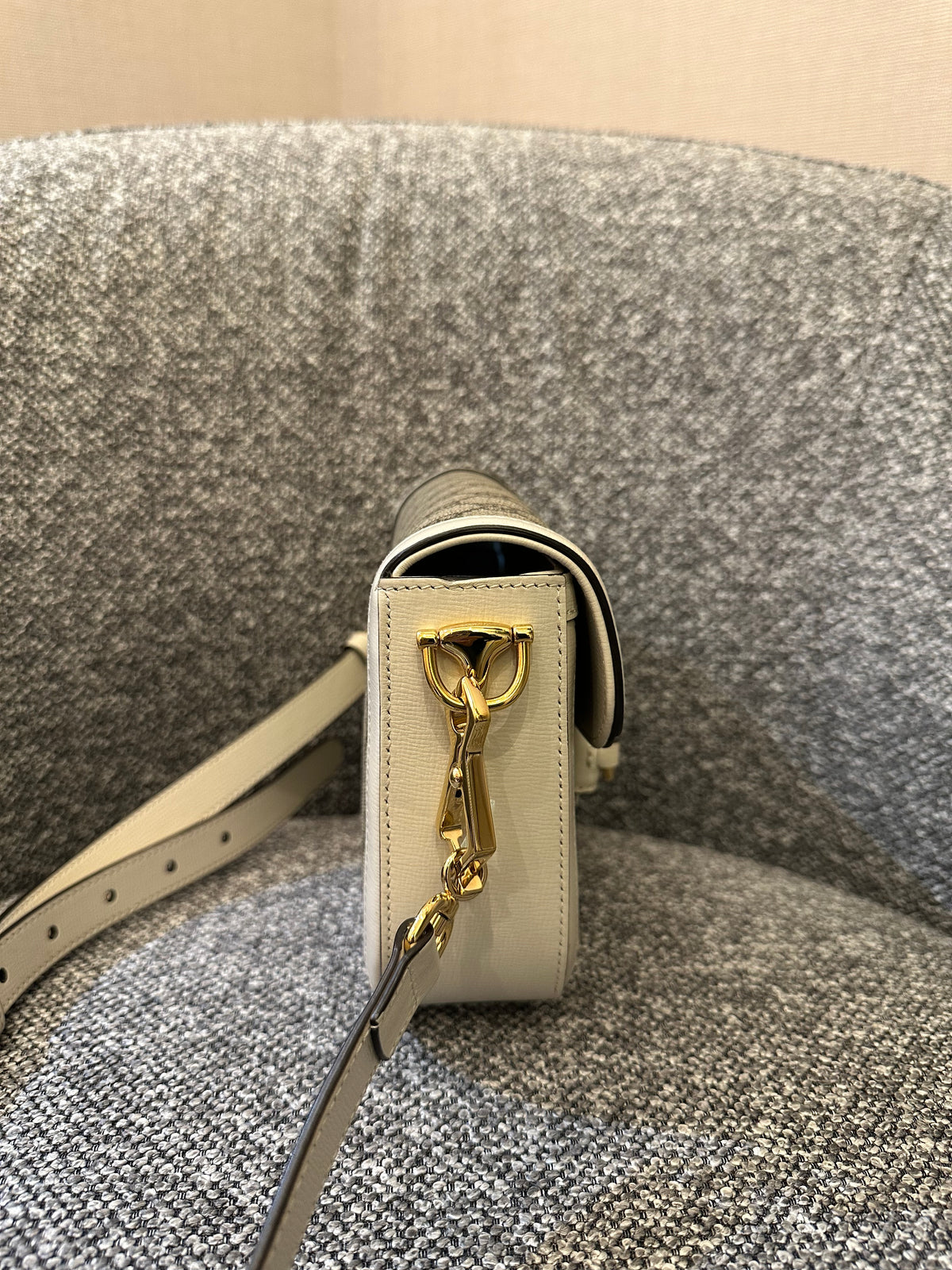 Gucci Horsebit 1955 Mini Crossbody Bag in White