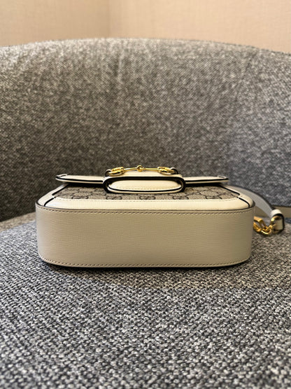 Gucci Horsebit 1955 Mini Crossbody Bag in White