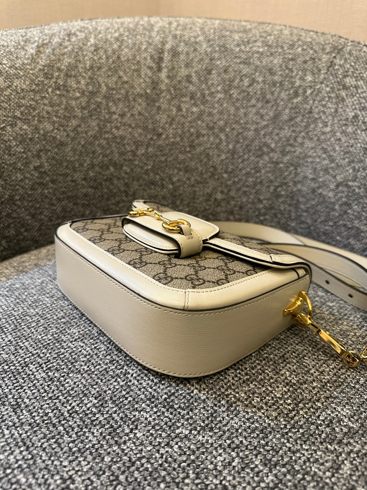 Gucci Horsebit 1955 Mini Crossbody Bag in White