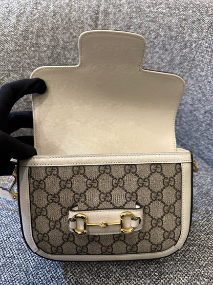 Gucci Horsebit 1955 Mini Crossbody Bag in White