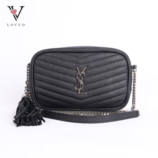 Grained Leather Matelasse Monogram Mini Lou Camera Bag
