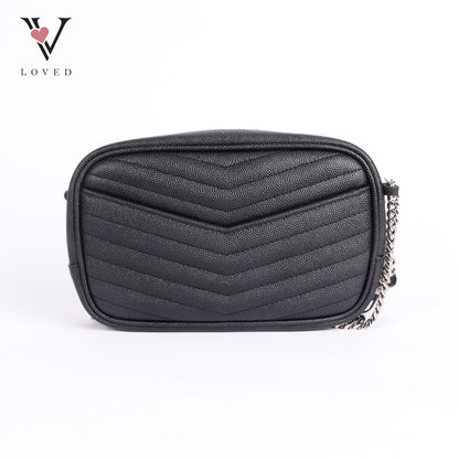 Grained Leather Matelasse Monogram Mini Lou Camera Bag