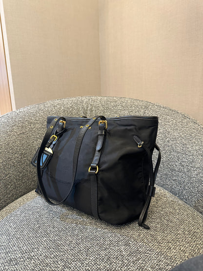 Prada Tote Bag in Black Tessuto Nylon and Leather