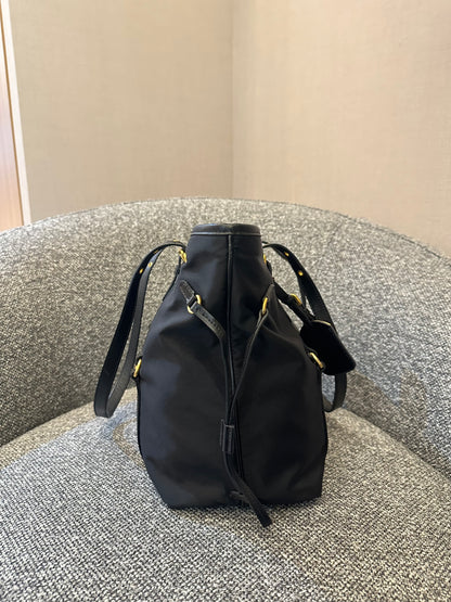 Prada Tote Bag in Black Tessuto Nylon and Leather