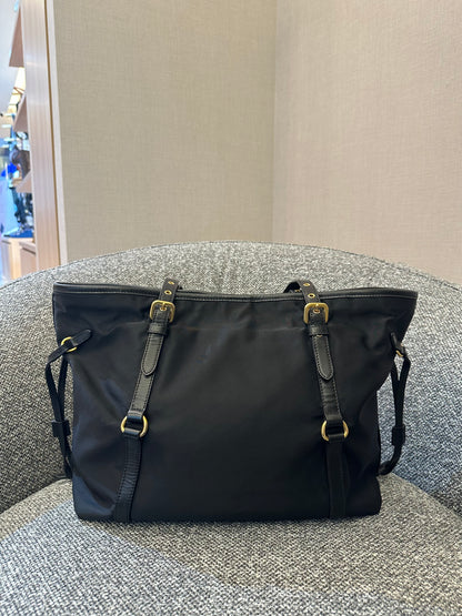 Prada Tote Bag in Black Tessuto Nylon and Leather