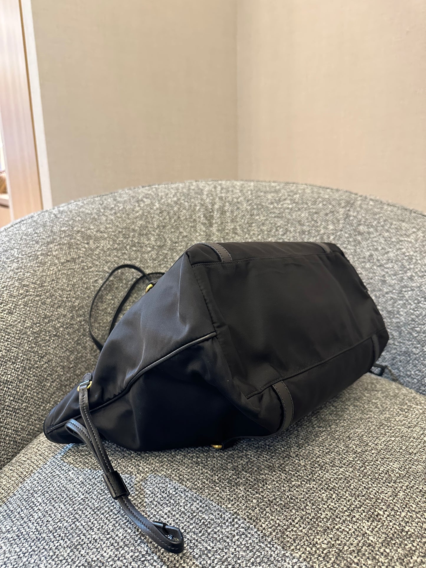 Prada Tote Bag in Black Tessuto Nylon and Leather