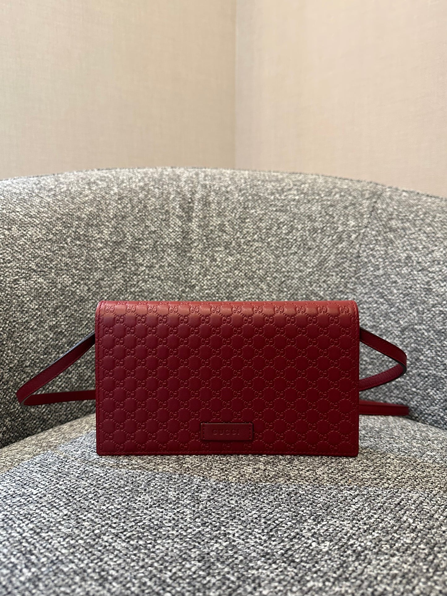 Gucci Microgussimina Continental Flap Wallet in Red Leather