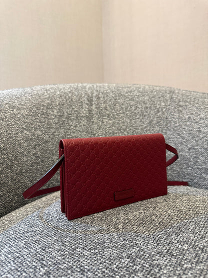 Gucci Microgussimina Continental Flap Wallet in Red Leather