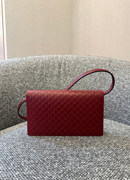 Gucci Microgussimina Continental Flap Wallet in Red Leather