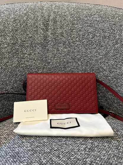 Gucci Microgussimina Continental Flap Wallet in Red Leather