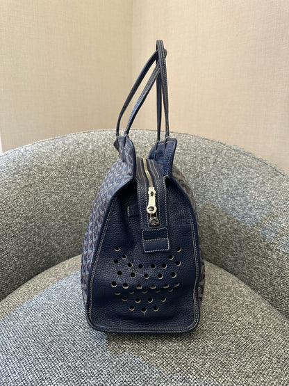 Goyard Hardy Tote Bag w/ Pouch In Navy Blue