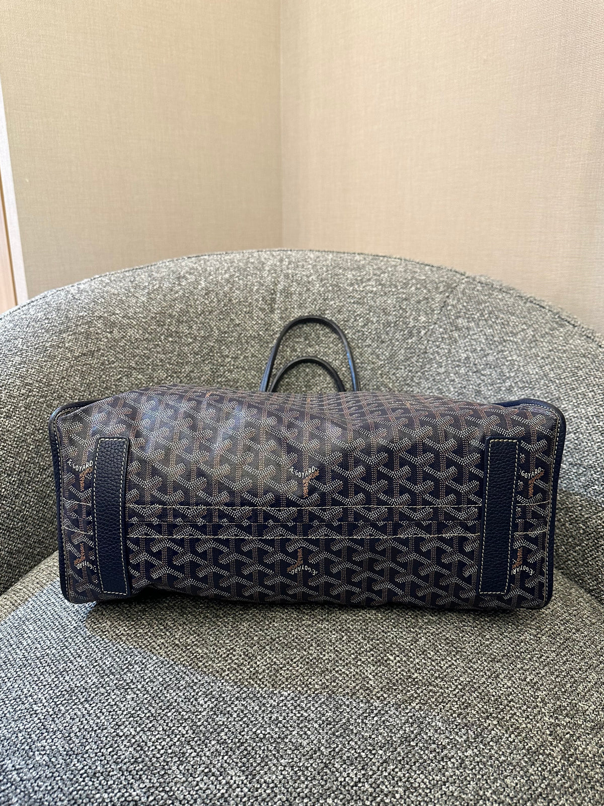 Goyard Hardy Tote Bag w/ Pouch In Navy Blue
