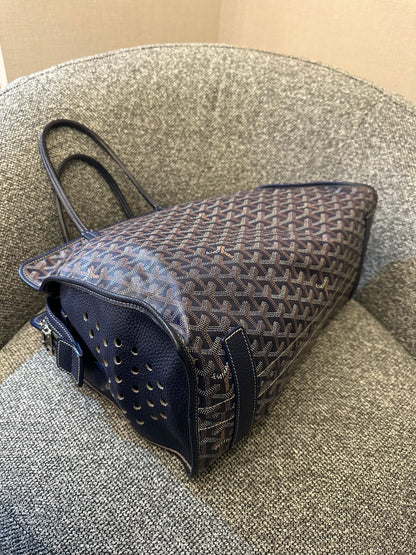 Goyard Hardy Tote Bag w/ Pouch In Navy Blue