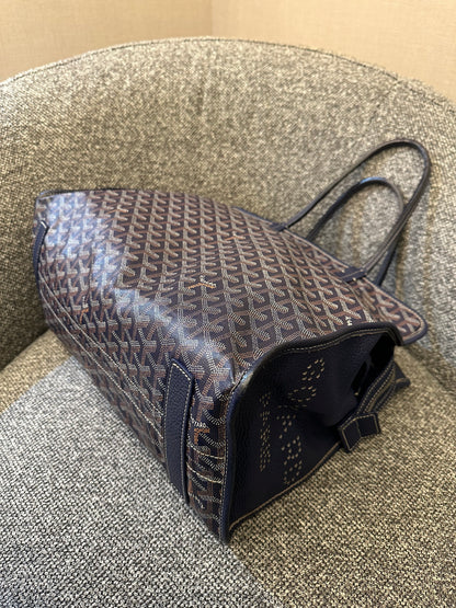 Goyard Hardy Tote Bag w/ Pouch In Navy Blue