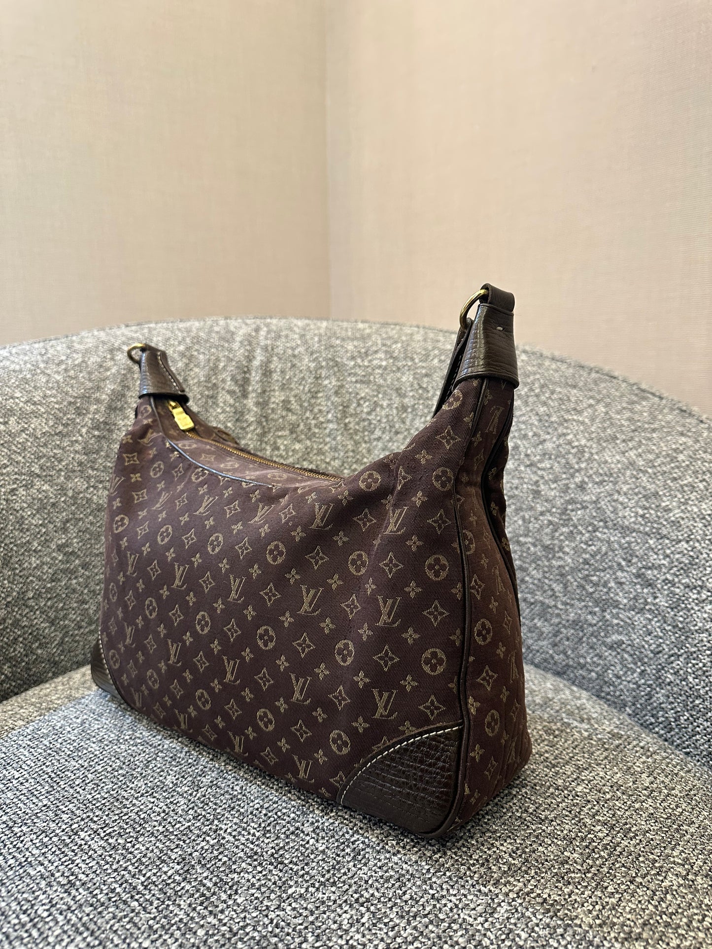 Louis Vuitton Mini Lin Boulogne 30 Shoulder Bag in Monogram Brown Canvas