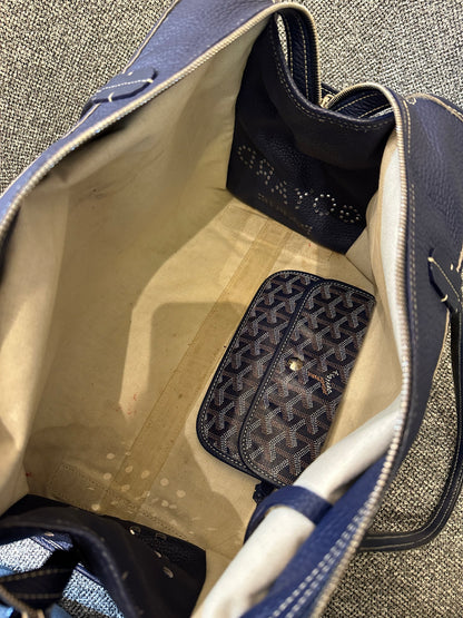 Goyard Hardy Tote Bag w/ Pouch In Navy Blue