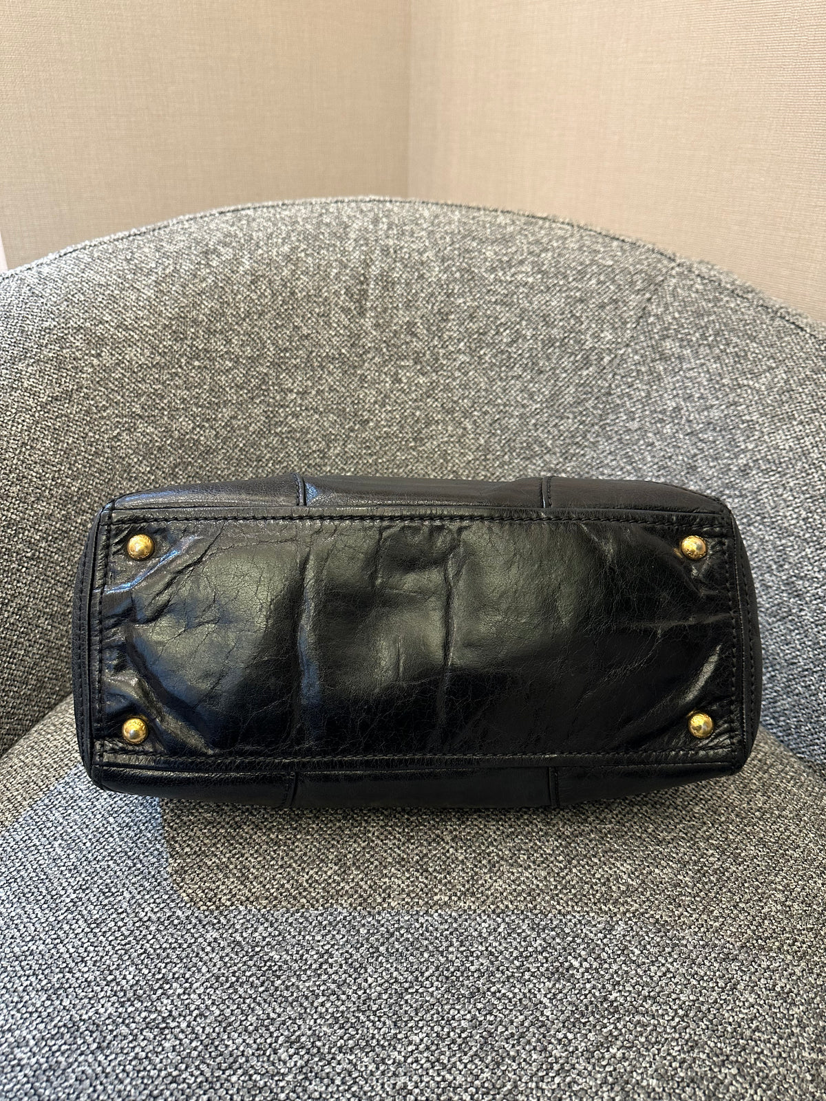 Prada East/West Bauletto Top Handle Bag In Vitello Shine Leather
