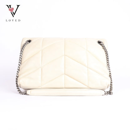 Loulou Puffer In White Shoulder Bag