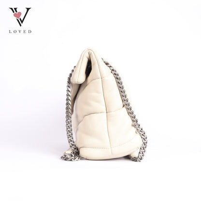 Loulou Puffer In White Shoulder Bag