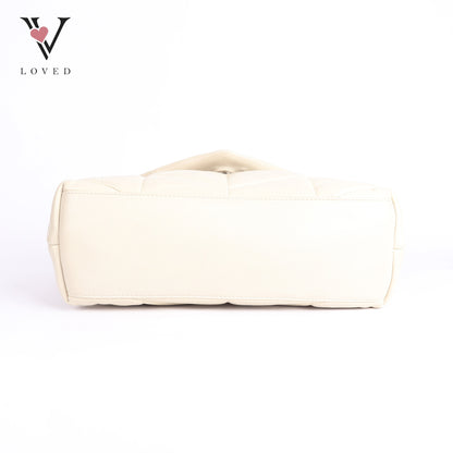 Loulou Puffer In White Shoulder Bag