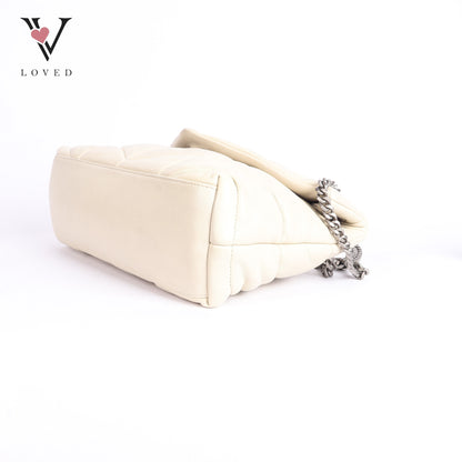 Loulou Puffer In White Shoulder Bag