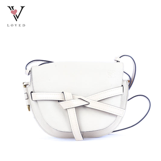 Loewe Gate Mini Dual Bag in Beige Soft Calfskin