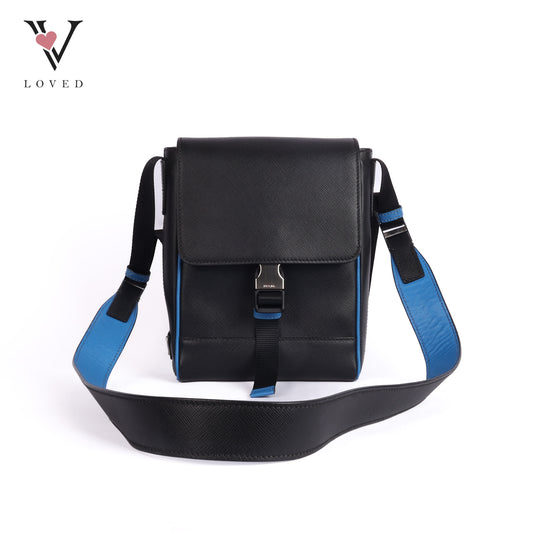 Black Saffiano Buckle Flap