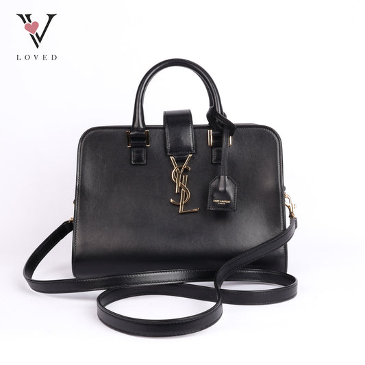 Baby Cabas In Black Leather Tote