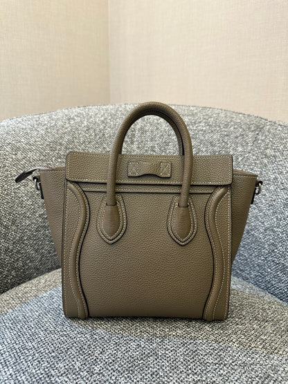 Celine Nano Luggage Tote Bag in Taupe