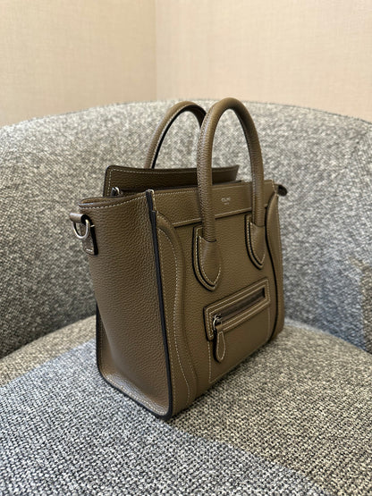Celine Nano Luggage Tote Bag in Taupe