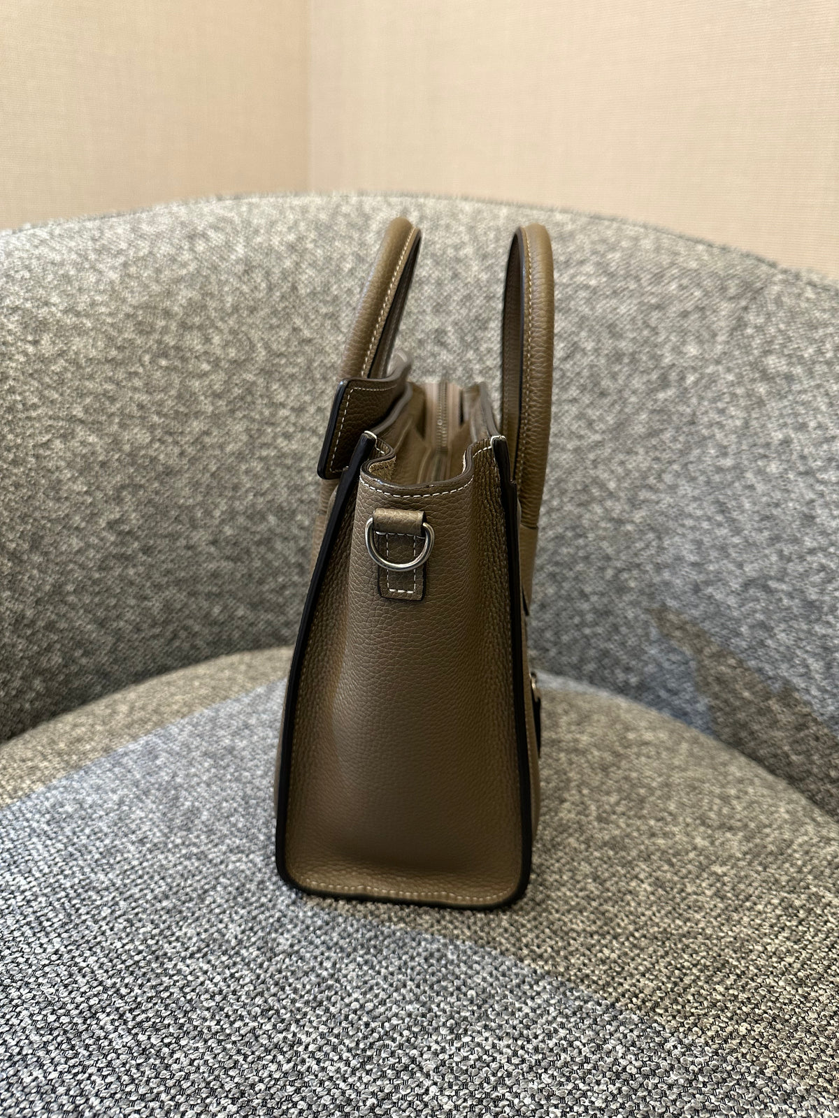 Celine Nano Luggage Tote Bag in Taupe